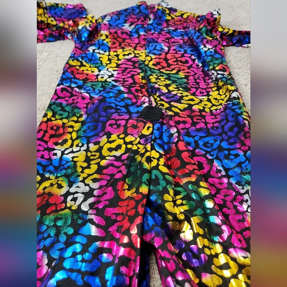 Child's Cat Rainbow Foil Jumpsuit Costume Small